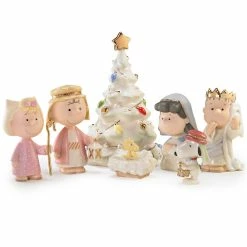 Lenox Christmas Peanuts Pageant Nativity Figurines, Set Of 7