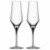 Orrefors Kosta Boda Orrefors Crystal, Metropol Black Champagne Crystal Flute, Pair