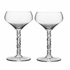 Orrefors Kosta Boda Orrefors Carat Coupe Cocktail, Pair