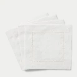 Ralph Lauren Cocktail Napkins, Set Of 4, White
