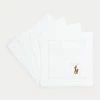 Ralph Lauren Polo Player Cocktail Napkin, Set Of 4, White