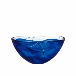 Orrefors Kosta Boda Kosta Boda Contrast 13 3/4" Crystal Bowl, Blue