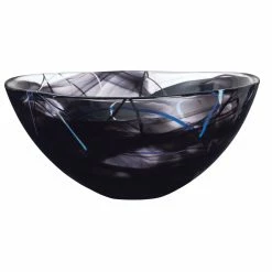 Orrefors Kosta Boda Kosta Boda Contrast 6 1/4" Crystal Bowl, Black