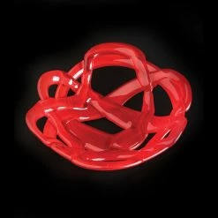 Orrefors Kosta Boda Kosta Boda Large Basket Crystal Bowl, Red