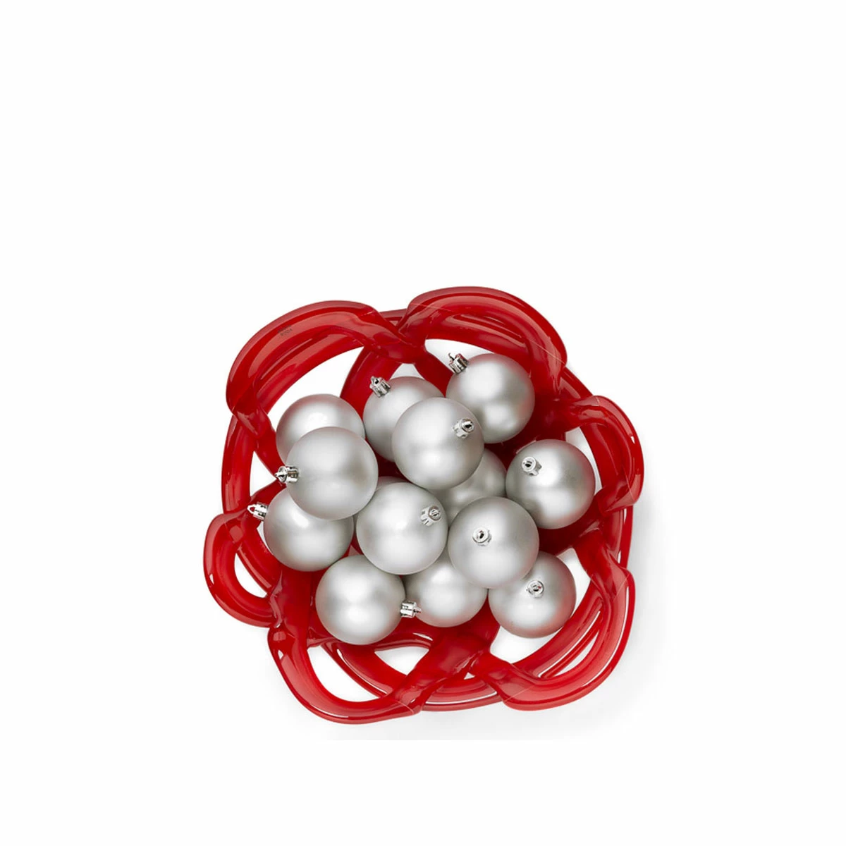 Orrefors Kosta Boda Kosta Boda 12" Basket Crystal Bowl, Red 1 Orrefors Kosta Boda Kosta Boda 12" Basket Crystal Bowl, Red