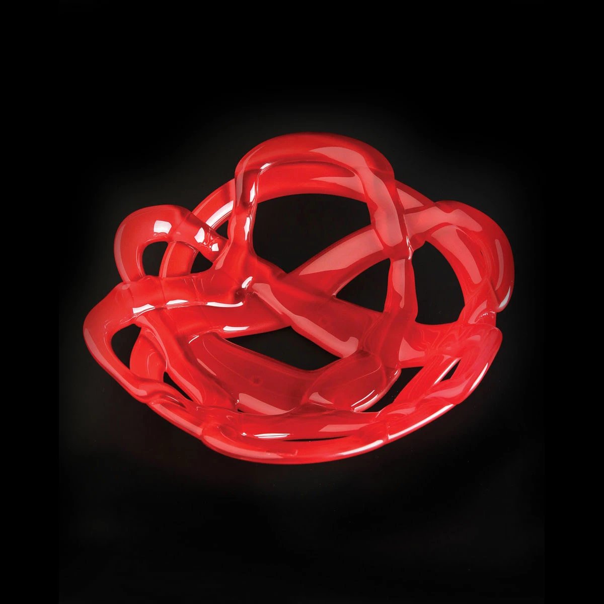 Orrefors Kosta Boda Kosta Boda 12" Basket Crystal Bowl, Red 2 Orrefors Kosta Boda Kosta Boda 12" Basket Crystal Bowl, Red - Image 2