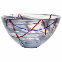 Orrefors Kosta Boda Kosta Boda 13 3/4" Crystal Contrast Bowl, Grey