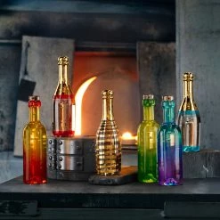 Orrefors Kosta Boda Kosta Boda Celebrate Crystal Champagne Bottle, Gold