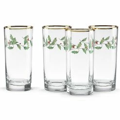 Lenox Christmas Hiball Cocktail Glasses, Set Of 4