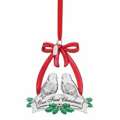 Lenox 2021 Our 1st Christmas Doves Metal Dated Ornament