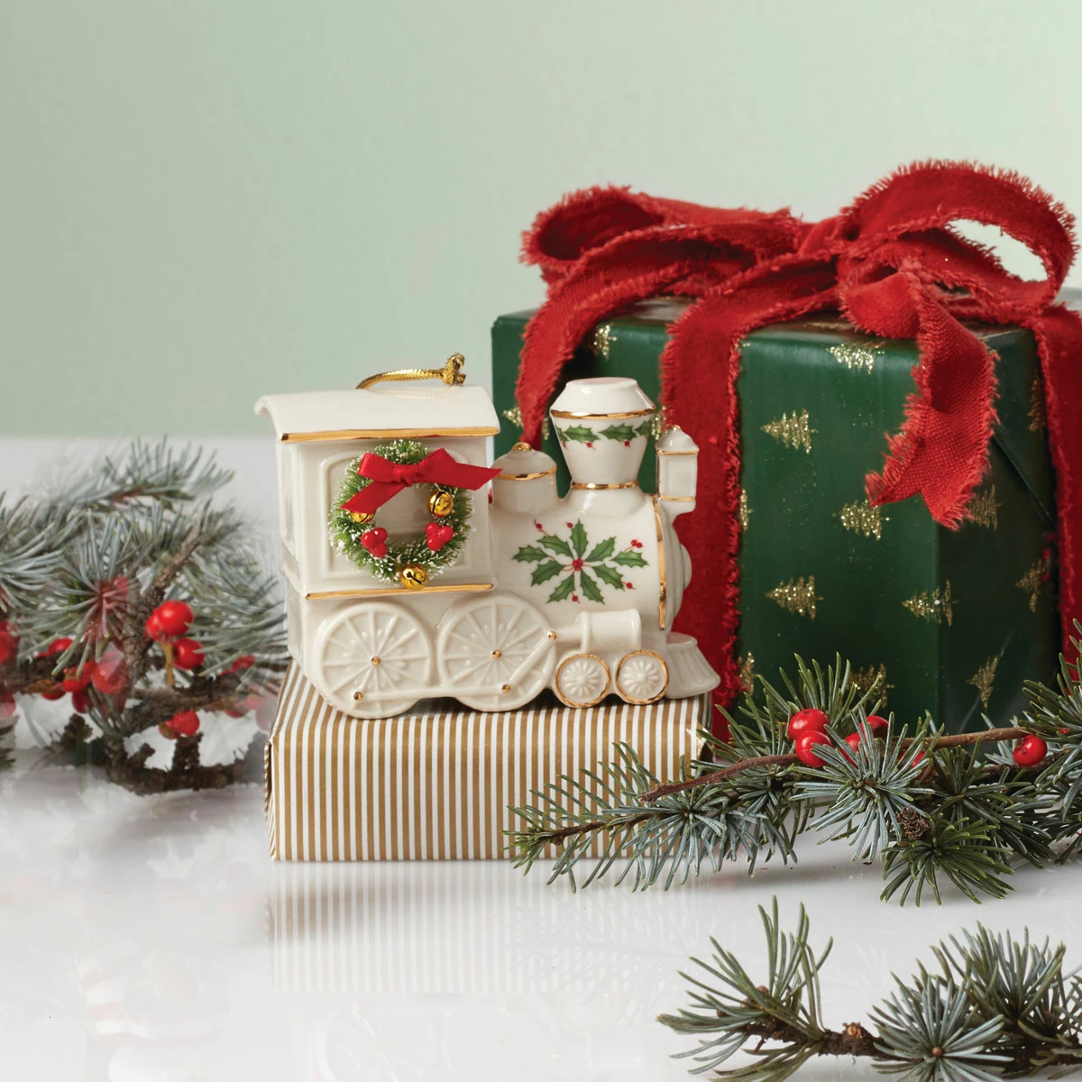 Lenox Christmas Holiday Accent Train Ornament 1 Lenox Christmas Holiday Accent Train Ornament