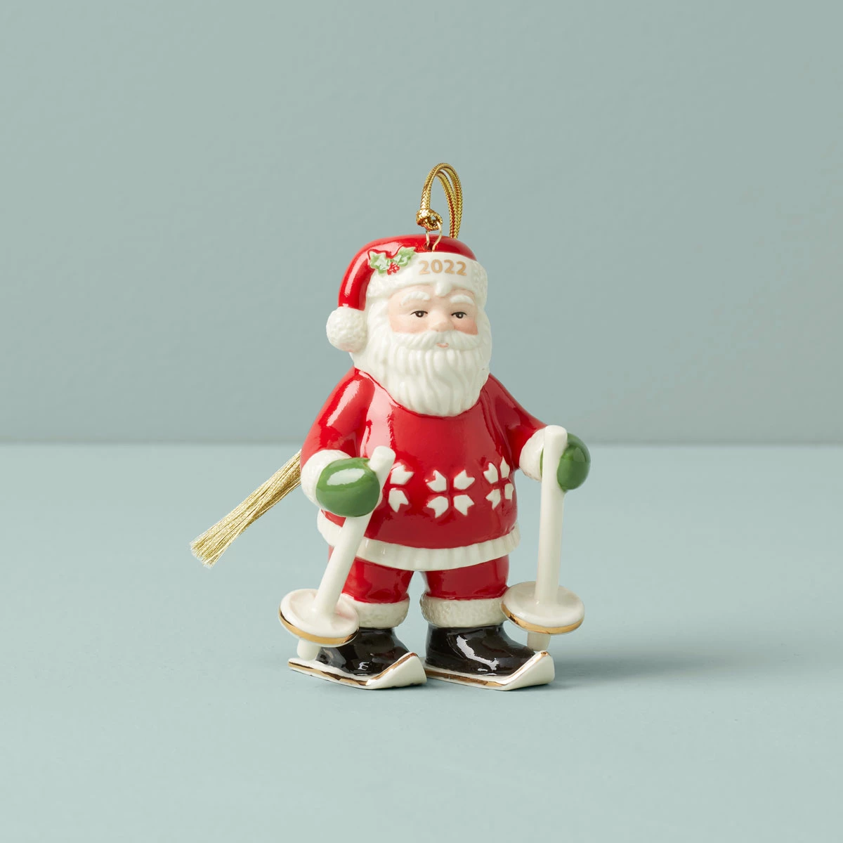 Lenox Christmas 2022 Santa On Skis Dated Ornament 2 Lenox Christmas 2022 Santa On Skis Dated Ornament - Image 2