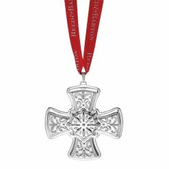 Lenox Reed And Barton Sterling Annual Christmas Cross Ornament