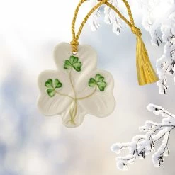 Belleek Pottery LTD Belleek Shamrock Shaped Ornament