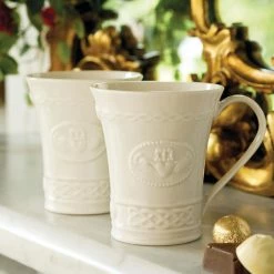 Belleek Pottery LTD Belleek China Claddagh Coffee Mugs, Pair 5 Belleek Pottery LTD Belleek China Claddagh Coffee Mugs, Pair -Home Kitchen Shop B4131 claddagh mugs1200