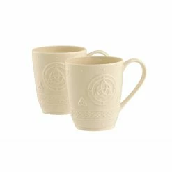 Belleek Pottery LTD Belleek Celtic Coffee Mugs, Pair