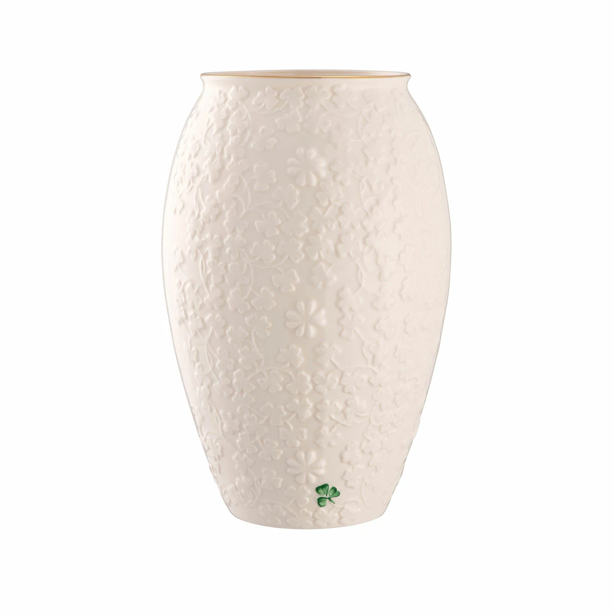 Belleek Pottery LTD Belleek 10" Field Of Shamrocks Vase 1 Belleek Pottery LTD Belleek 10" Field Of Shamrocks Vase
