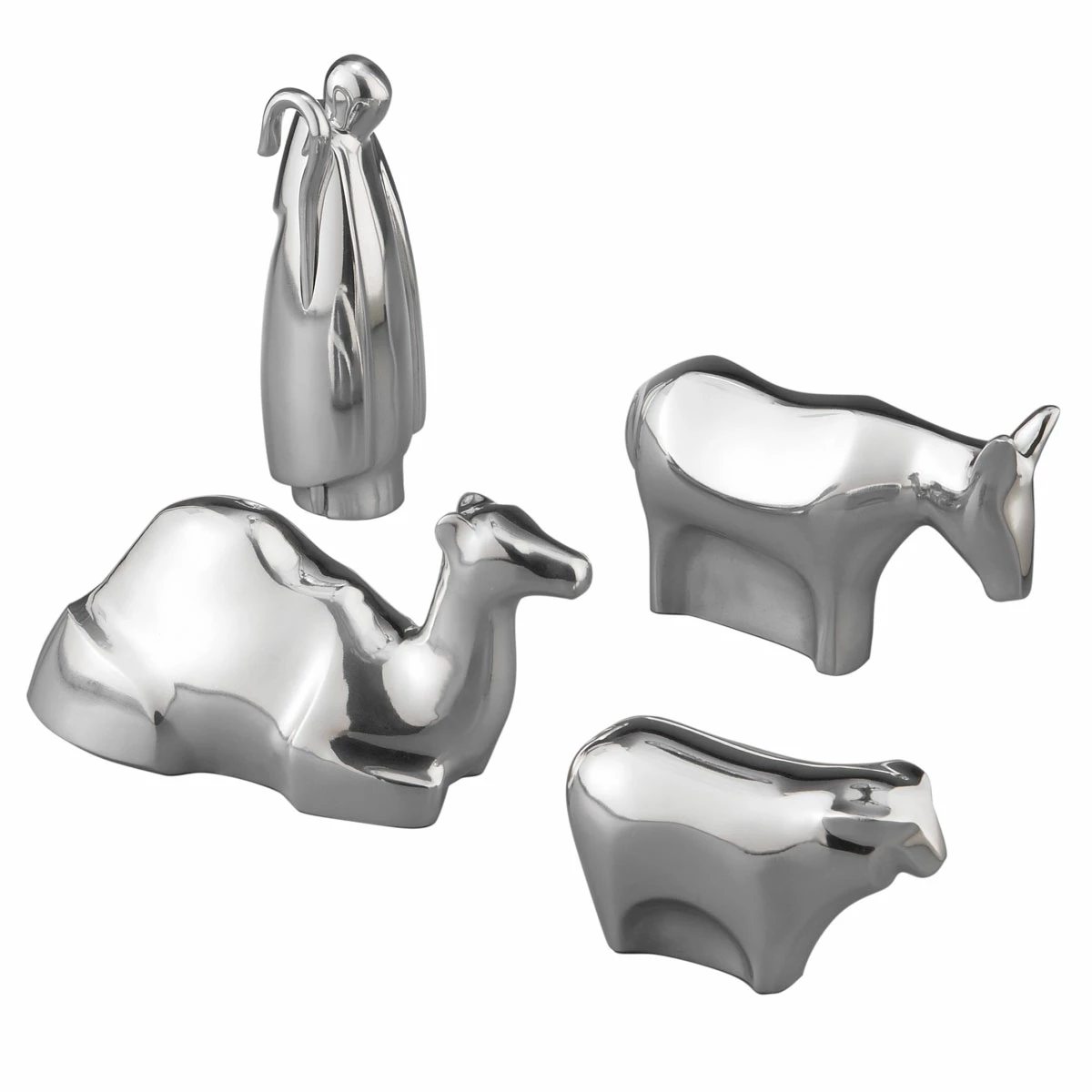 Nambe Mills, Inc. Nambe Christmas Nativity Shepherd And Animals, 4 Piece Set 1 Nambe Mills, Inc. Nambe Christmas Nativity Shepherd And Animals, 4 Piece Set