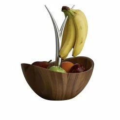 Nambe Mills, Inc. Nambe Metal And Wood 11 1/2" Gourmet Fruit Tree Bowl