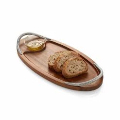 Nambe Mills, Inc. Nambe Braid Serving Wood Board With Dipping Bowl