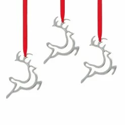 Nambe Mills, Inc. Nambe Mini Set Of 3 Reindeer Christmas Ornament