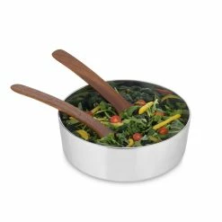 Nambe Mills, Inc. Nambe Oblong Nest Salad 9.5" Bowl With Servers -Home Kitchen Shop MT1525N a2