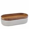 Nambe Mills, Inc. Nambe Oblong Nest 10" Bowl With Wood Lid