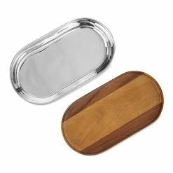 Nambe Mills, Inc. Nambe Oblong Nest 10" Bowl With Wood Lid -Home Kitchen Shop MT1526N a2